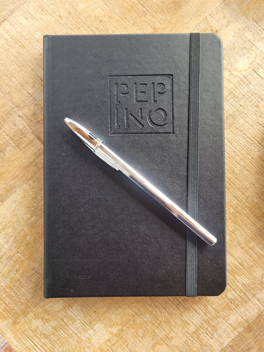 PEPINO Notizbuch liniert A5 mit BIC Kugelschreiber Cristal Shine
