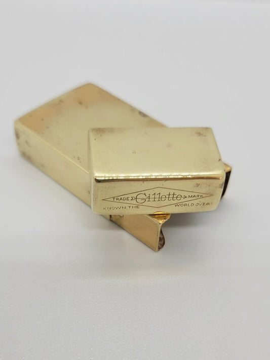 Gillette Reiseetui für Rasierklingen aus Messing