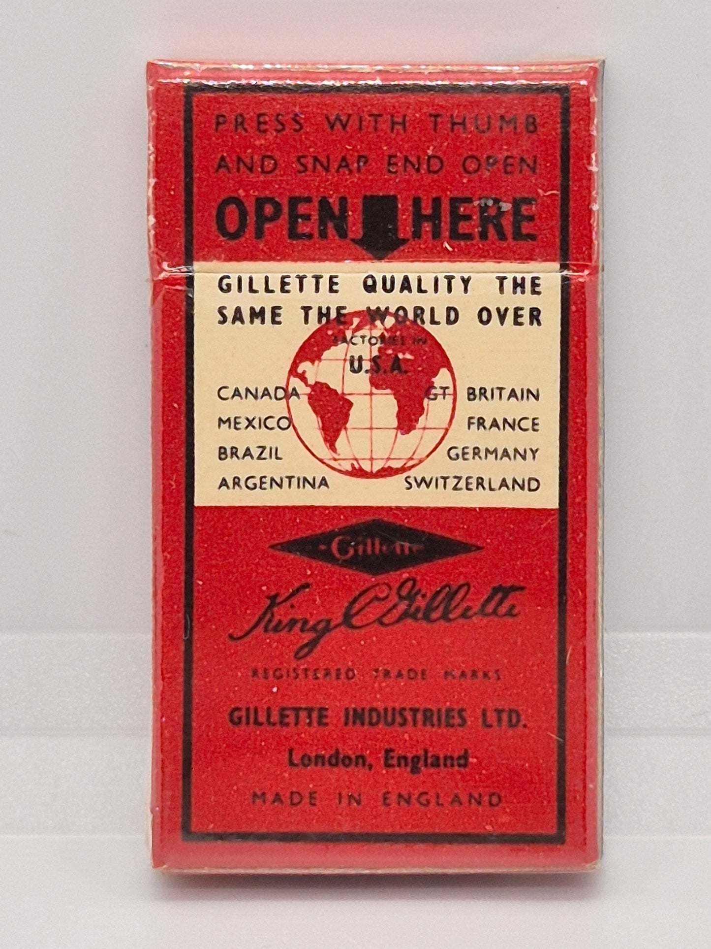 Gillette Thin Blades red England 5pcs